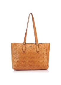 Acalmar, Tasche, Stilvolle Ledertas mit Logo-Accessoires und Ritssluiting, Braun