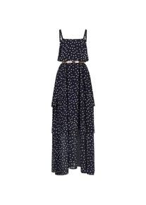 Apart Fashion, Damen, Kleider, Chiffonkleid Nachtblauw-Crème, Blau, (42)