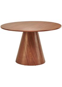 Mid.you Esstisch, Walnussfarben, Holzwerkstoff, Holzoptik, rund, konisch, A-Form, 120x75x120 cm, Esszimmer, Esstische, Esstische rund