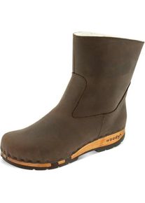 woody, Damen, Boots + Stiefel, Nena Stiefeletten mit flexibler Holzsohle, Braun, (36)