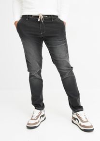 Regular Fit Jeans-Jogger mit Komfortbund Tapered, schwarz, Größe 60, mit Baumwolle, bonprix