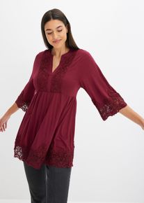 Tunika-Shirt aus Viskose, rot, Gr&ouml;&szlig;e 48/50 (XL), Viskose, bonprix