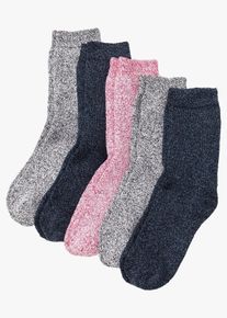 Thermo Frottee Socken mit Bio-Baumwolle (5er Pack), blau, Gr&ouml;&szlig;e 35-38, mit Baumwolle, bonprix