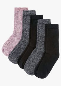 Thermo Frottee Socken mit Bio-Baumwolle (5er Pack), schwarz, Gr&ouml;&szlig;e 35-38, mit Baumwolle, bonprix
