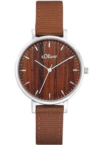 s.Oliver Kwartshorloge 2034595 Horloge, dameshorloge, analoog dames horloges bruin