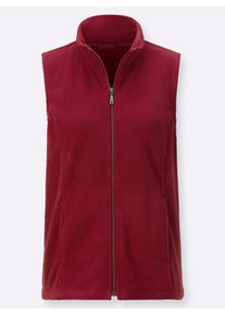 Damen Fleeceweste mit kurzem Rei&szlig;verschluss in dunkelrot ,Gr&ouml;&szlig;e 52, WITT, 100% Polyester