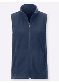 Dames Fleecegilet met korte ritssluiting in donkerblauw ,maat 36, WITT, 100% Polyester