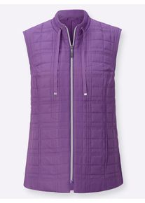 Dames Gilet met doorgestikt ruitpatroon in paars ,maat 36, WITT, 100% Polyester. Wattering: 100% Polyester