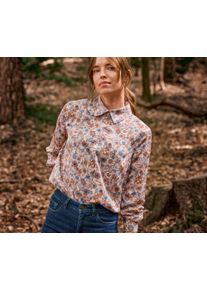 Tchibo - Bluzka w kwiecisty wzór - dla pań -rozmiar 38 - kolor: beżowy/w kwiatki