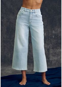 Lascana Damen 7/8-Jeans in light blue washed ,Größe 36, Witt, 98% Baumwolle, 2% Elasthan