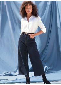 Lascana Dames 7/8-jeans in dark blue denim ,maat 36, Witt, 98% Katoen, 2% Elastan