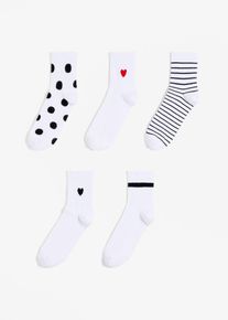 Korta strumpor med ekologisk bomull (5-pack) - svart - storlek 39-42 - bonprix