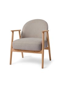 Tchibo - Kreslo s opierkou rúk a podstavcom z dreva - farba: béžová