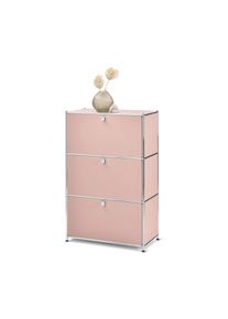 Tchibo - Kovová komoda »Cn3« s 3 výklopnými priečinkami - farba: ružová