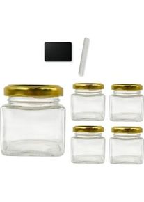 Espírito rebelde 5 frascos quadrados de vidro para especiarias de 80 ml com tampa + 5 ardósias + giz - Frascos de arrumação para cozinha