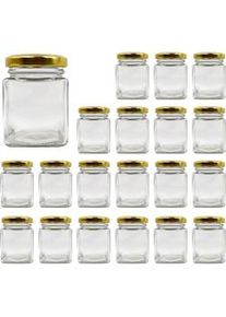 20x Frasco de Vidro Quadrado para Especiarias 150ml com Tampa - Frascos de Arrumação para a Cozinha - Especiarias, Compota, Iogurte