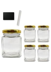 Espírito rebelde 5 frascos quadrados de vidro para especiarias de 150 ml com tampa + 5 ardósias + giz - Frascos de arrumação para cozinha