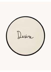 Anna + Nina Ručne maľovan&aacute; n&aacute;stenn&aacute; dekor&aacute;cia Desire Čierna, Biela Keramika &Oslash; 11 cm