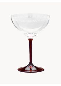 Anna + Nina Krystal Champagneglas I Love You, sæt af 2 Rød, Gennemsigtig Glas, Krystal Ø 12 x H 8 cm, 250 ml