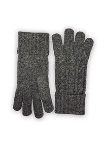 Capelli New York , Strickhandschuhe 1 Paar, mit Zopfstrickmuster, Feinstrick, breiter Umschlag, wärmend , d.grey
