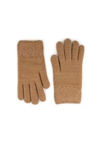 Capelli New York , Strickhandschuhe 1 Paar, dezenter Metallic-Schimmer, gemustert, hoch elastisch , camel