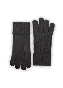 Capelli New York , Strickhandschuhe 1 Paar, mit Zopfstrickmuster, Feinstrick, breiter Umschlag, wärmend , black