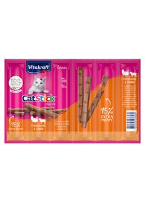 6x6g Bâtonnet à mâcher Vitakraft Cat Stick Mini dinde agneau pour chat