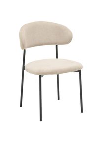 Mid.you Stuhl , Schwarz, Beige , Metall, Textil , Rundrohr , 53x80x57 cm , Esszimmer, Stühle, Polsterstühle