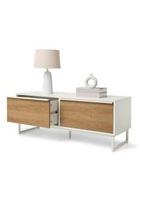Tchibo - Sitzbank »Leeg« mit 2 Schubladen - 120x40x46cm - hellgrau - Holz / Stahl