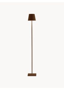 Zafferano Candeeiro de pé LED pequeno e regulável Poldina, regulável em altura Castanho Metal Alt 52-122 cm