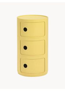 Kartell Sidebord Componibili, 3 moduler Gul Plastik Ø 32 x H 58 cm.