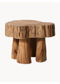 HKliving Taburete artesanal de madera de teca Log Marrón Madera, Madera maciza An 46 x Al 37 cm