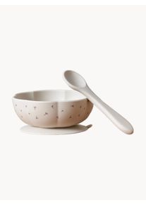 Jack o Juno Súprava silikónového riadu Poppy In Bloom, 2 ks Béžová Umelá hmota Rôzne veľkosti