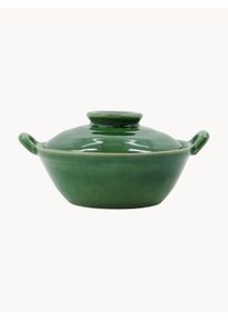 house doctor Handmade Jar Diva with Lid Green Ceramic B 20 x D 17 cm