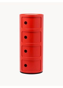 Kartell Design Container Componibili, 4 Elements Red Plastic Ø 32 x H 77 cm