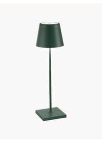 Zafferano Candeeiro de mesa LED portátil e regulável Poldina Verde Metal Ø 11 x Alt 38 cm