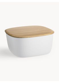 RIG-TIG Bread Box Box It with Bamboo Lid White Plastic B 23 x H 11 cm