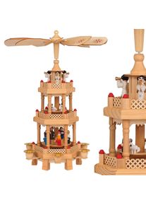 Spielwerk Pirámide Navideña de madera 20x20x35cm