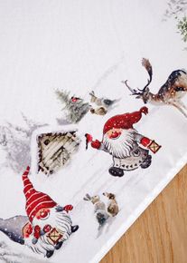 bonprix Asztalterítő karácsonyi motívumokkal, fehér, hossz/szél. 85/85 cm