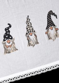 bonprix Zazdrostka z nadrukiem skrzat&oacute;w, bawełna organiczna, biały, Wys./szer. 45/90 cm