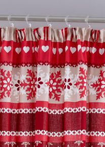 bonprix Cortina con estampado de alces (1 unidad), rojo, Alto/Ancho: 225/135 cm