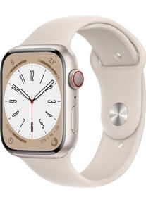 Apple Watch Series 8 Aluminum 45 mm (2022) | GPS + Cellular | Starlight | Sport Band Starlight M/L