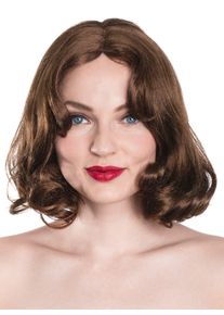 maskworld Braune Longbob Perücke