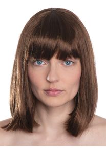 maskworld Schulterlange Perücke braun