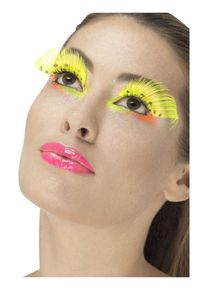 Smiffys Neon gule fjerde øjenvipper