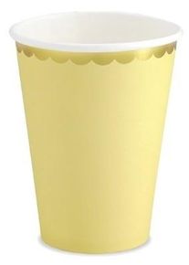 partydeco 6 gobelets en papier candy party jaune 220ml