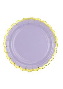partydeco 6 assiettes en carton candy party lavande 18cm