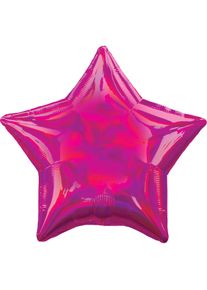 Amscan Ballon étoile holographique magenta 45cm