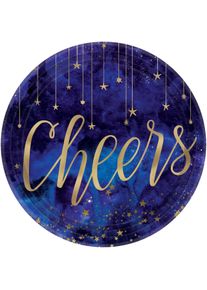 Amscan 8 assiettes en papier Shining New Year 18cm