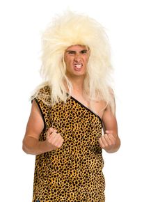 Folat Perruque homme des cavernes sauvage blond